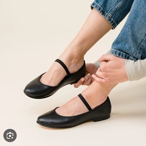 Nisolo Bea Mary Jane Flat, Black, Size 10